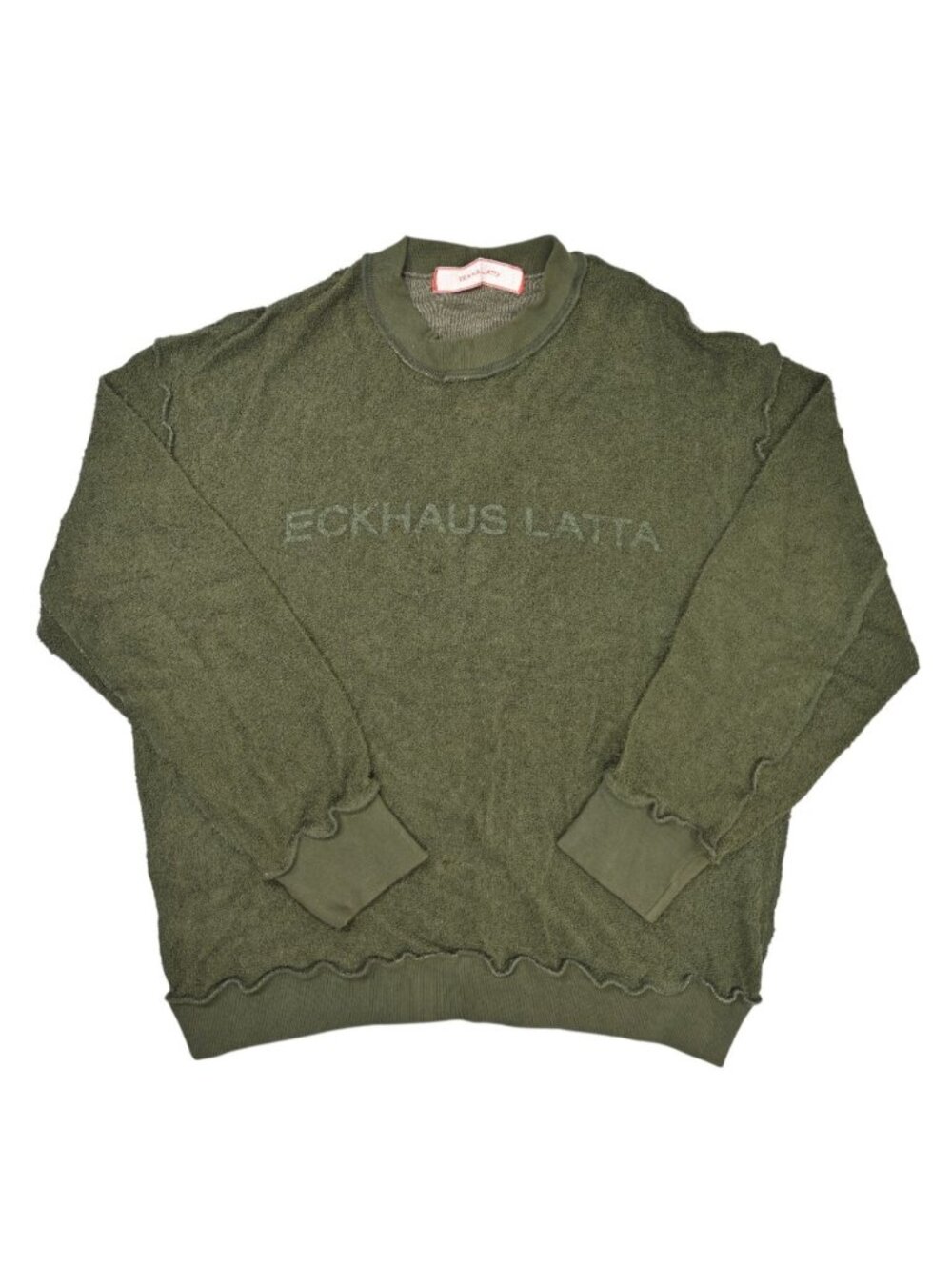Eckhaus Latta Fleece Sweatshirt in Khaki Green